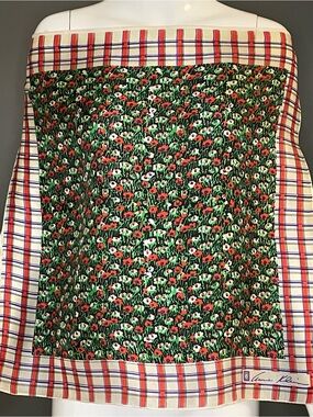 Vintage Anne Klein Silk Scarf 21 In Sq Excellent Condition